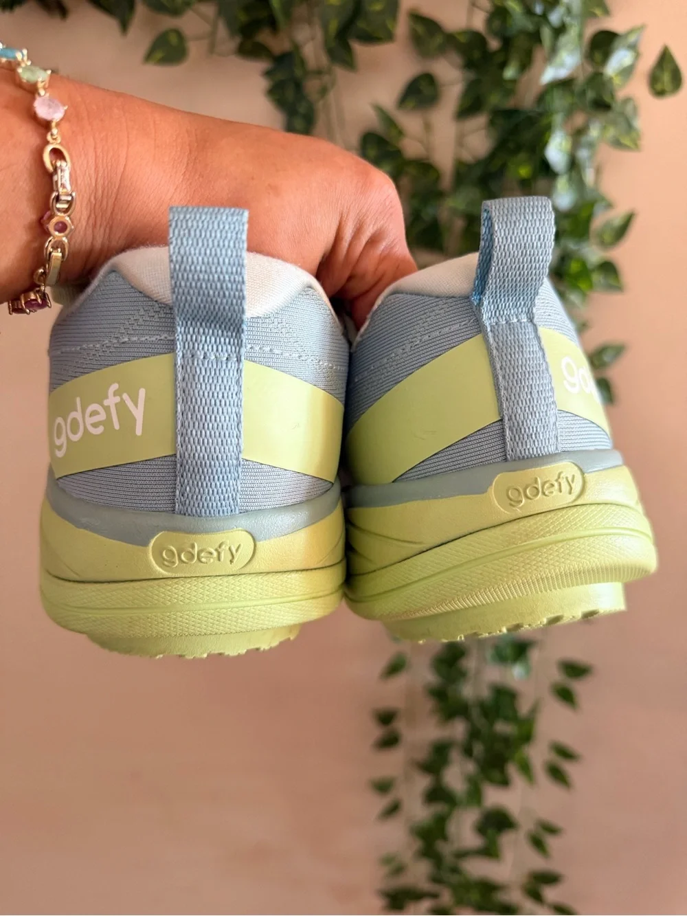 Pastel Blue & Pale Yellow Women's Athletic Sneakers